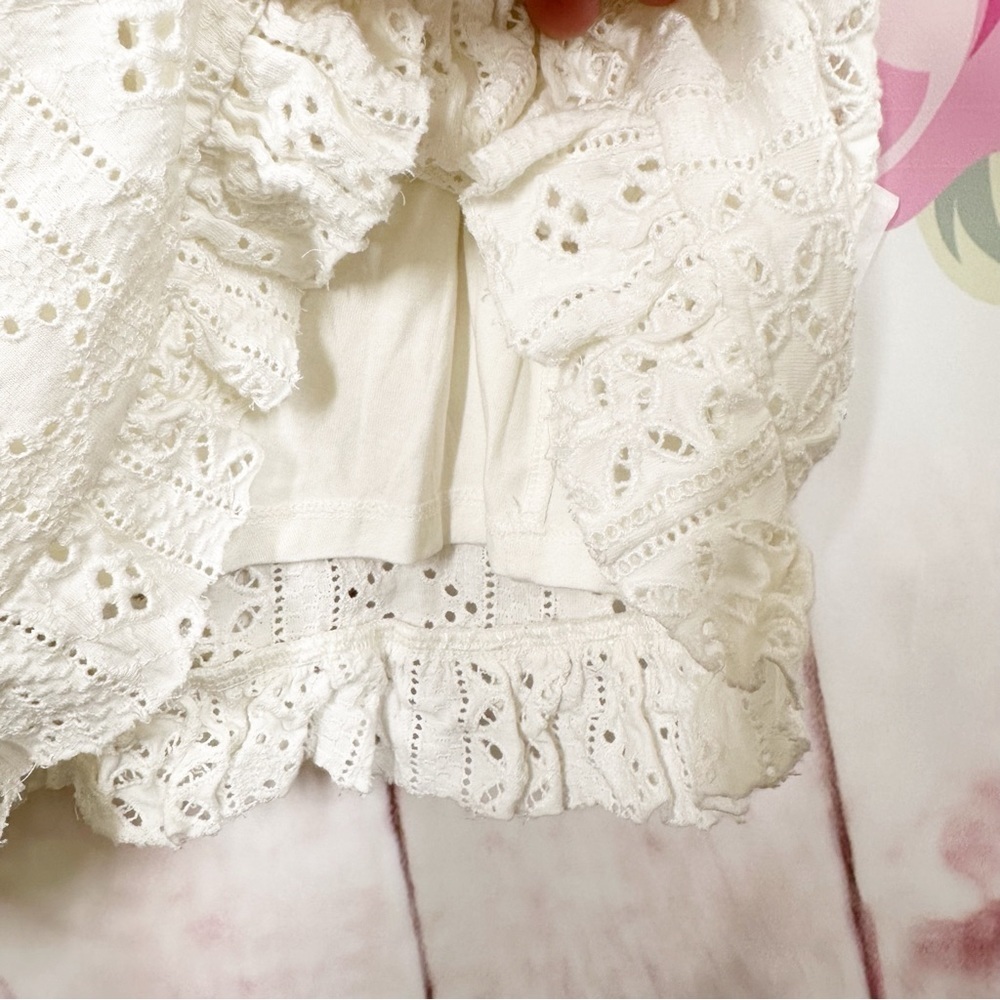 NEW Free People Running Through My Mind Midi Ivory Floral Eyelet Dress L - Picture 12 of 15